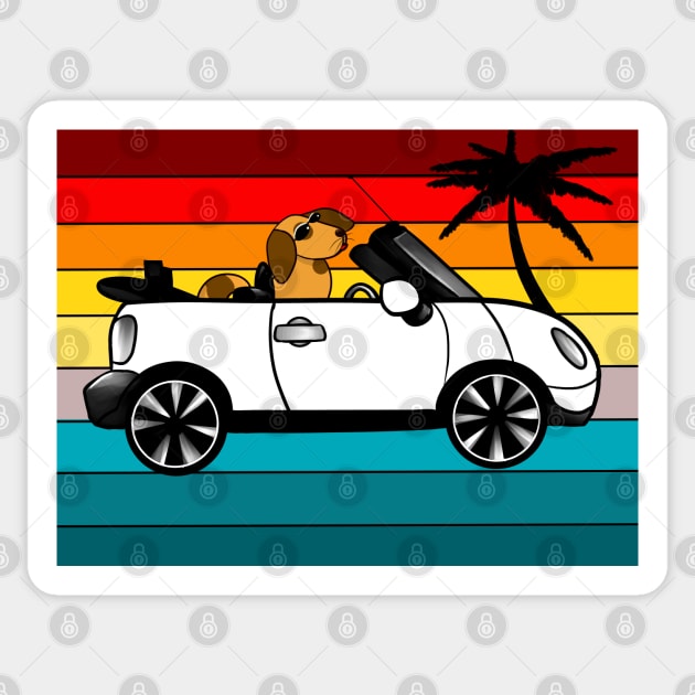 BEEP BEEP Mini and dog, paradise Sticker by BeccaKen Designs